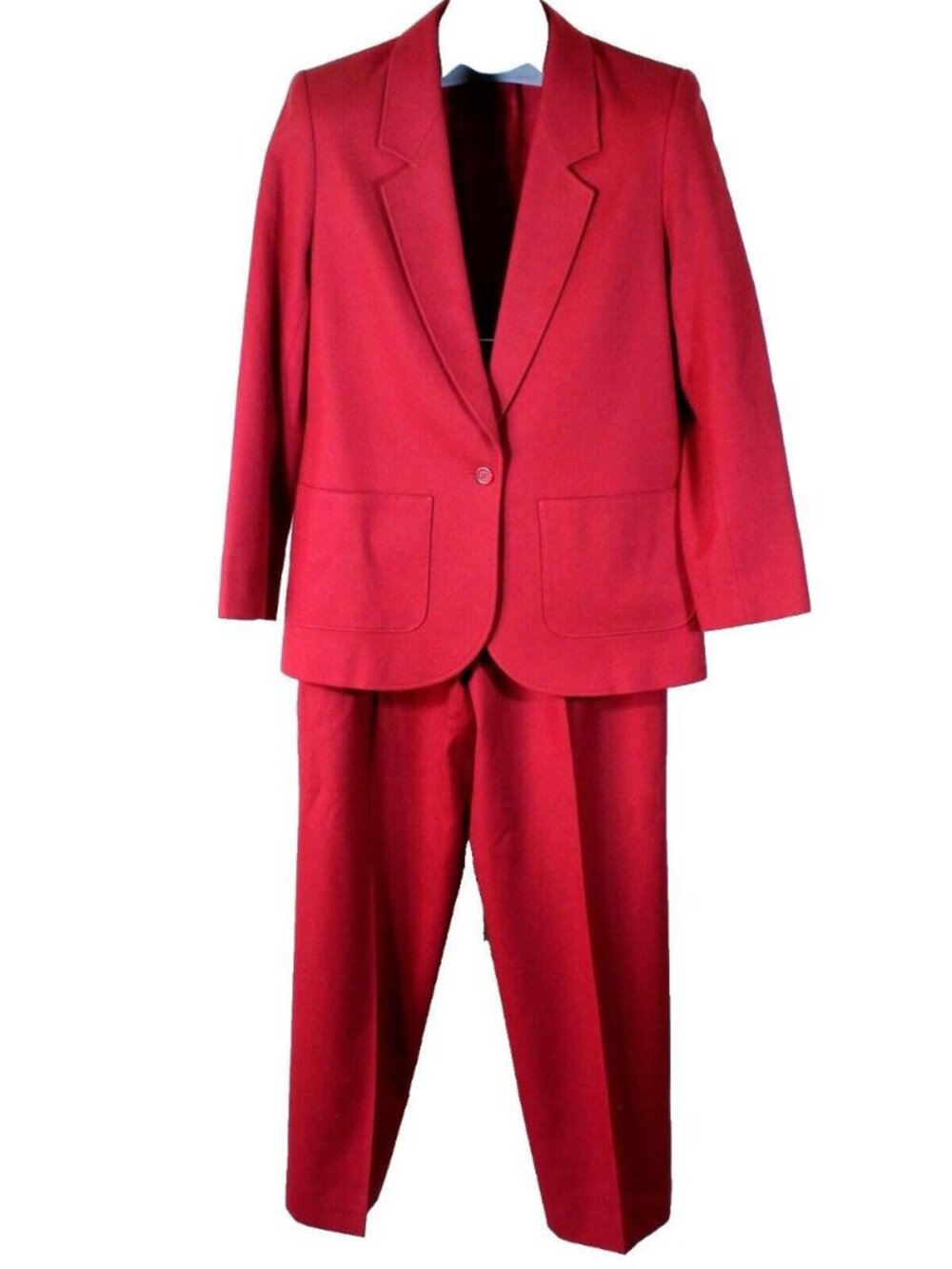 Vintage Red Pendleton Wool Pant Suit Set Size 12